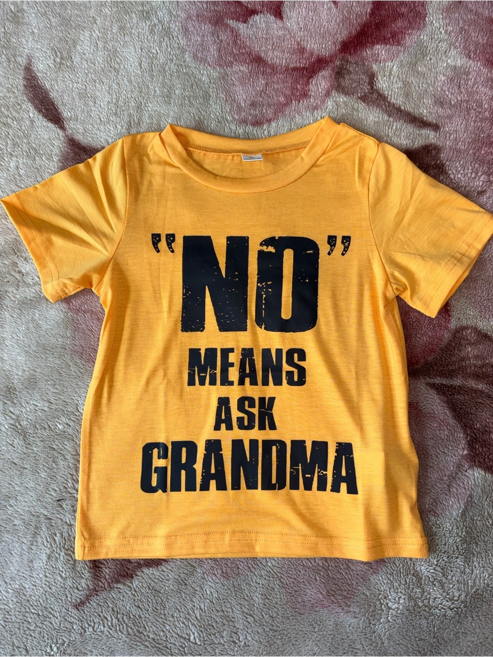 SHEIN Yellow Graphic Tee with Black Text